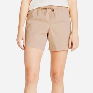 LL Bean Women's Lakewashed Dock Shorts, Mid-Rise Khaki Sz 12